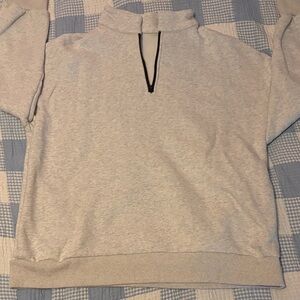 Unisex Gray Quarter-Zip Sweater